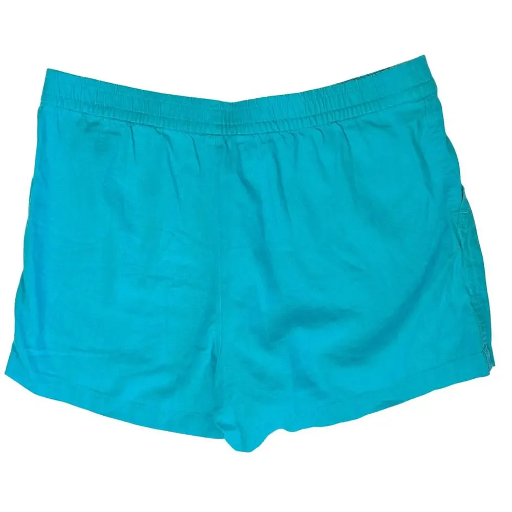 J. Crew Linen Blend Drawstring Short Blue AX922 Size M